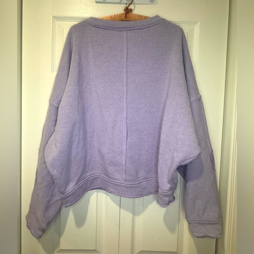 C. Est. 1946 boho purple sweatshirt with lace detail. Size XL - Picture 2 of 11